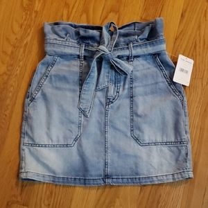 Free People Light Blue Denim Mini Skirt